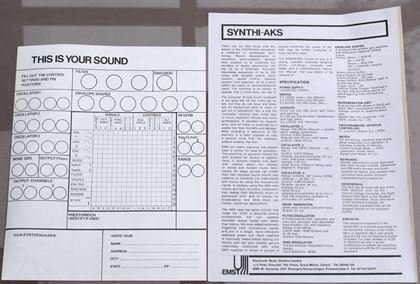 Ems-3 original promo sheets for Synthis